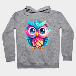 Cute rainbow owl. Sticker Clipart. Hoodie